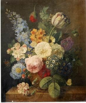 unknow artist Floral, beautiful classical still life of flowers.040